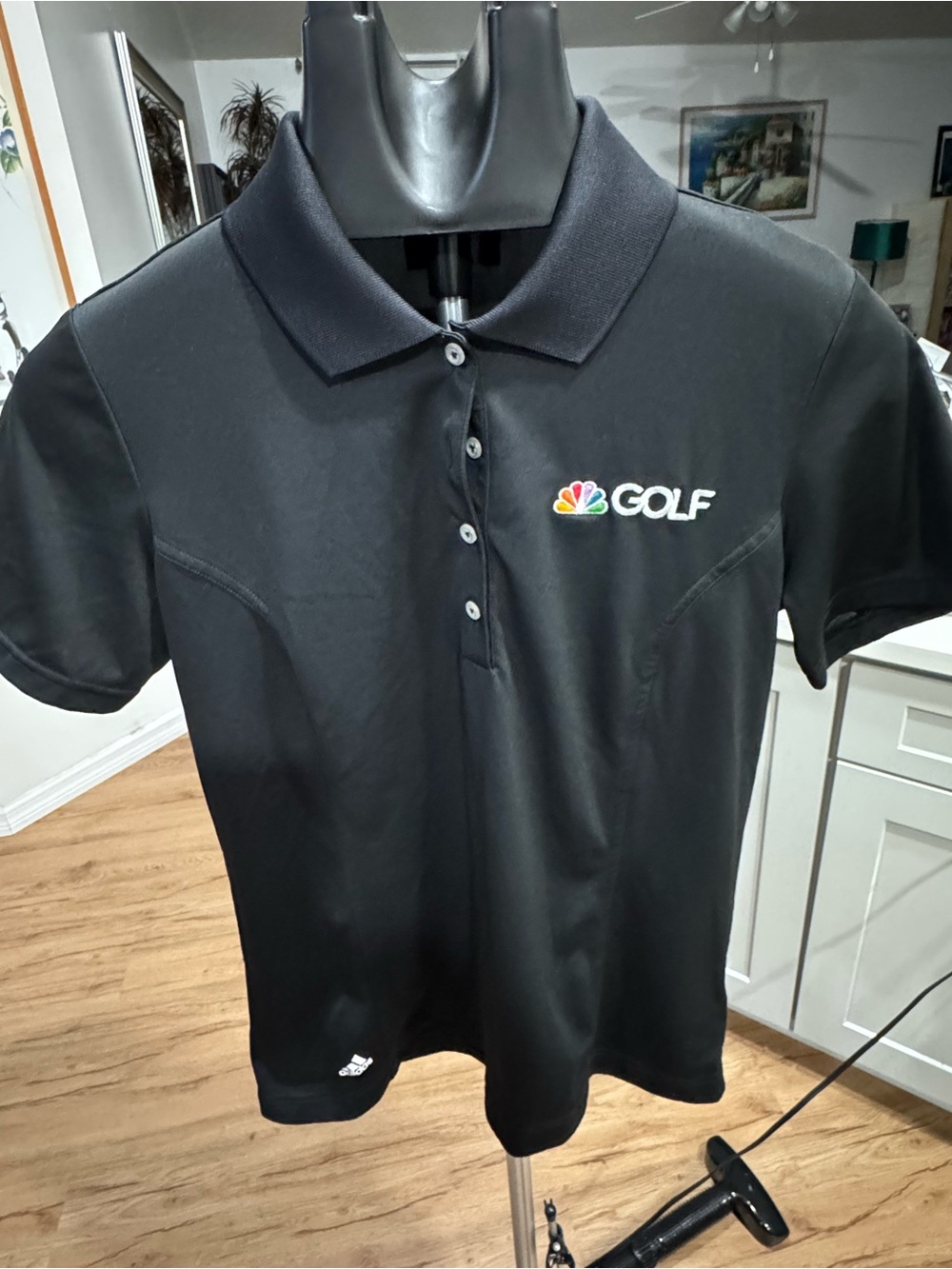 Adidas Golf NBC Golf Black Polo Shirt Size M